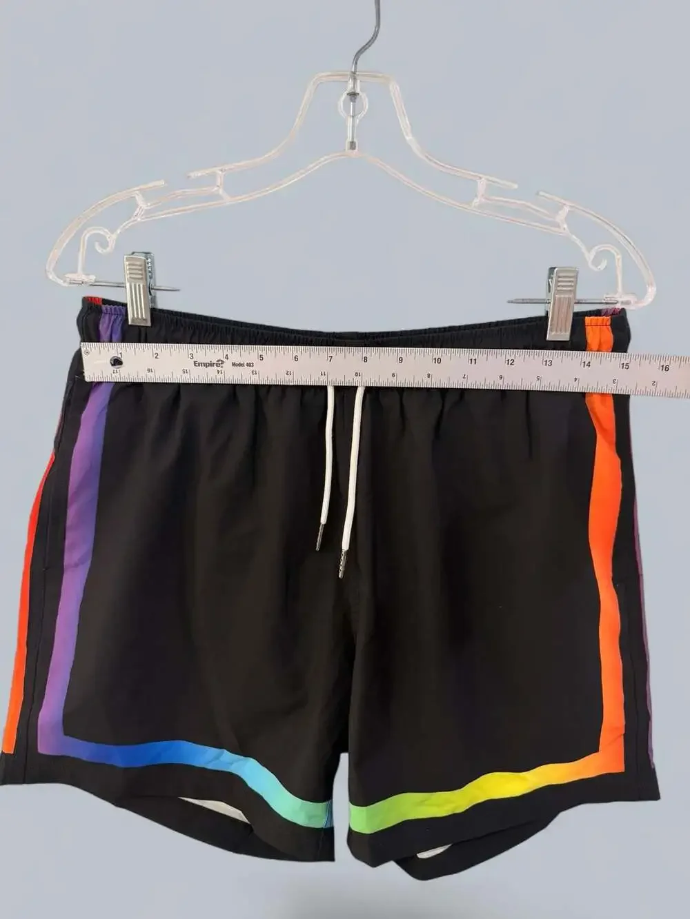 Mavrans Swim Shorts Size L Black Rainbow Stripe Midi